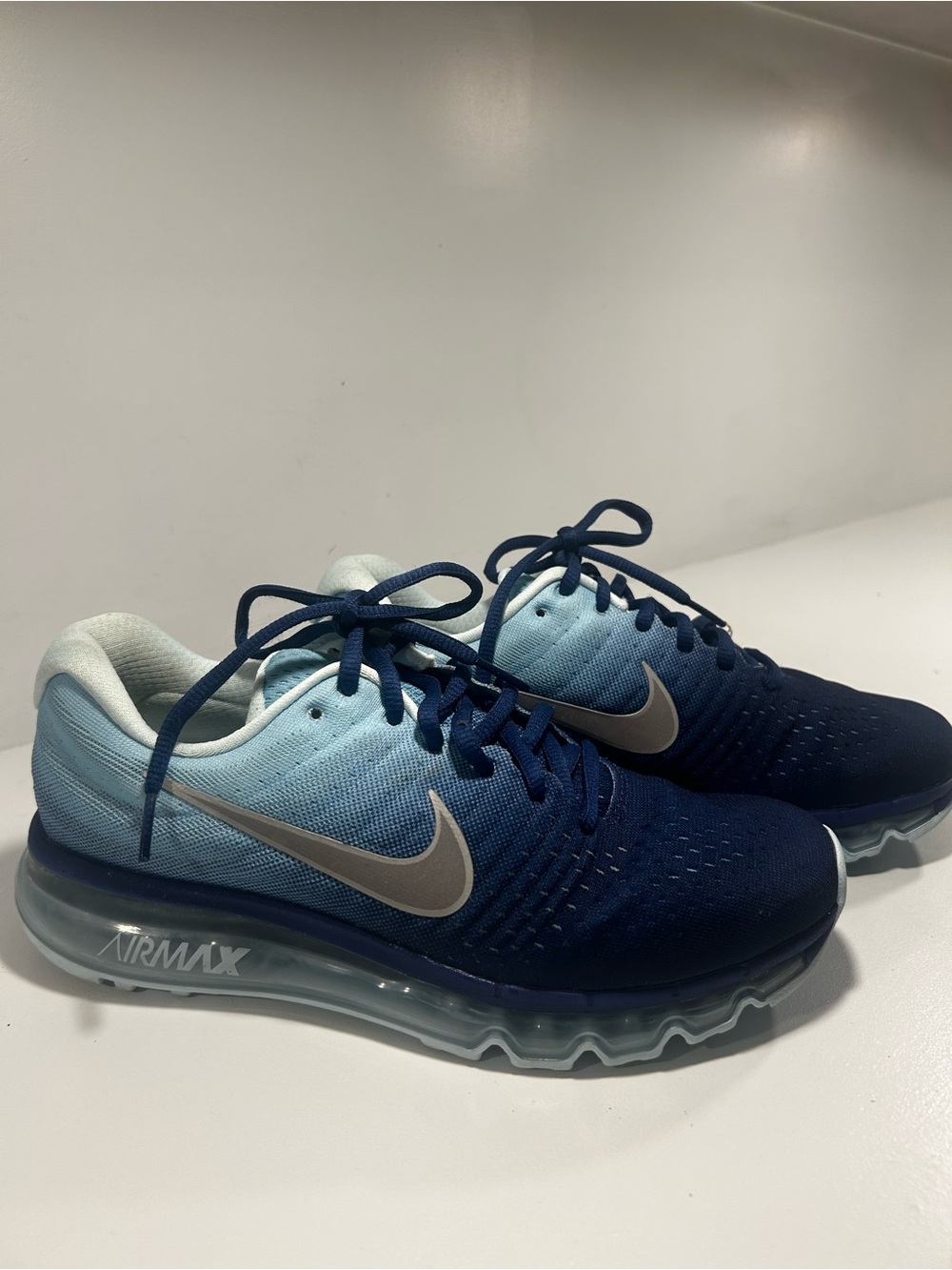 Nike Air Max 2017 GS 7Y Women’s 8.5 Blue Running Shoes 851623-400